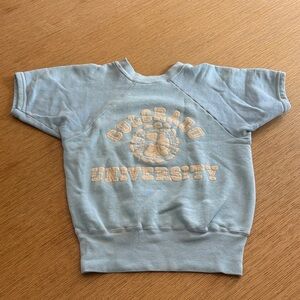 Vintage Blue Colorado University Short Sleeve Sweatshirt